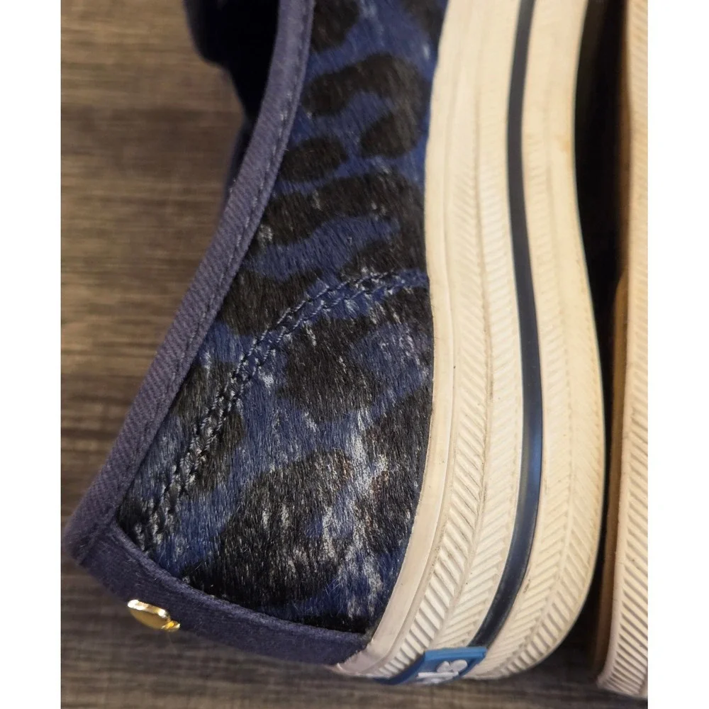 Keds X Kate Spade New York Double Decker Shoes Womens Size 6‎ Blue Leopard